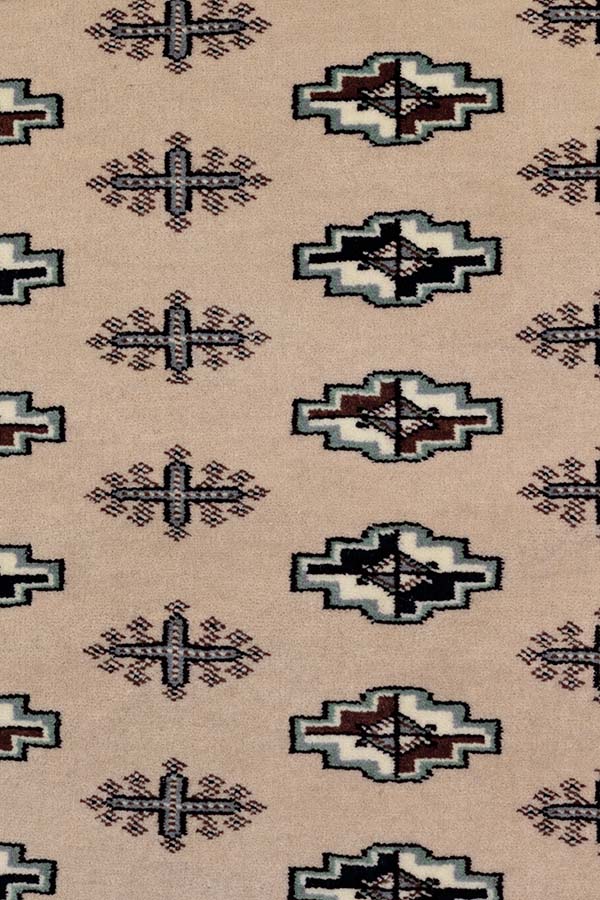 パキスタン 絨毯 ベージュ 幾何学模様 