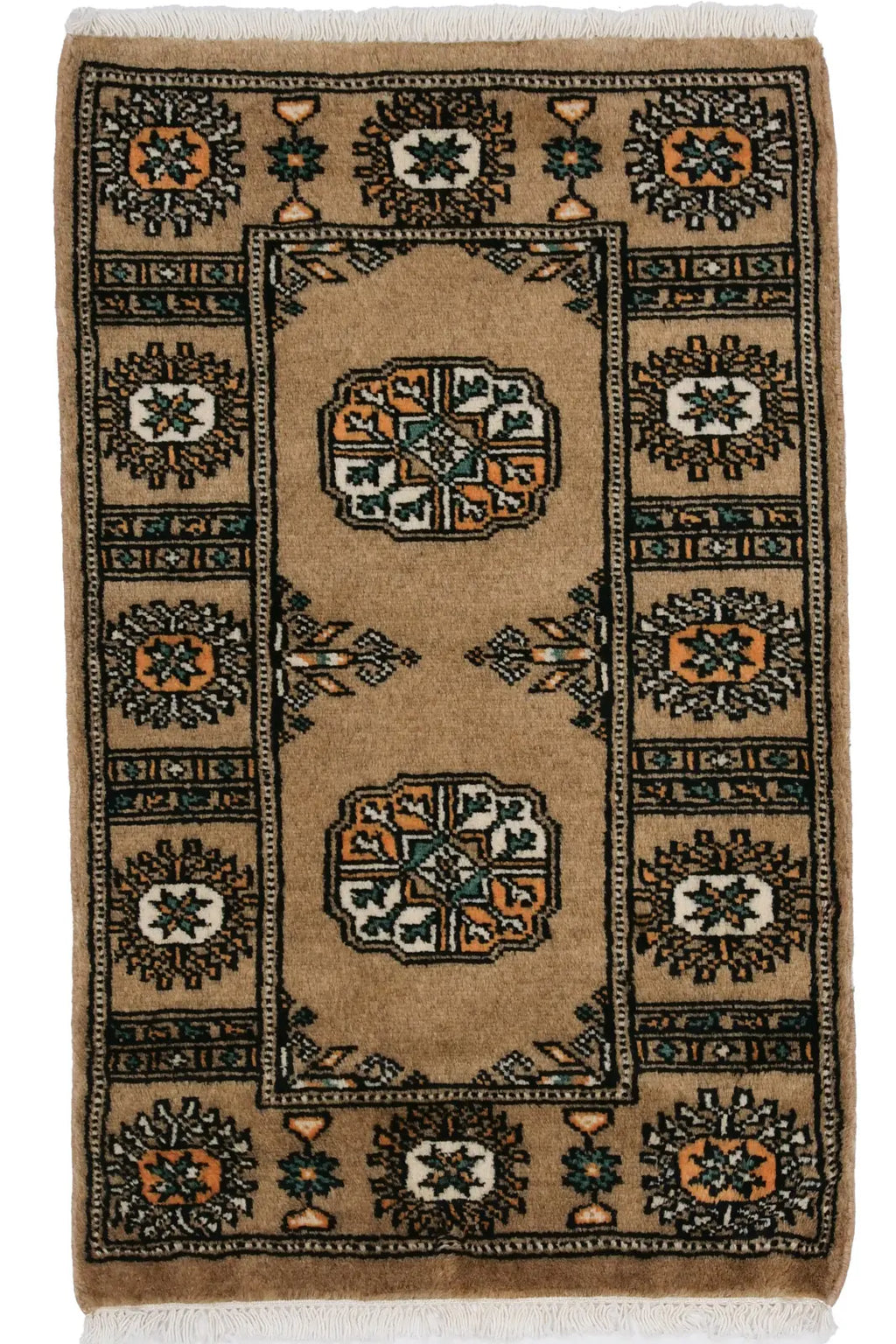 パキスタン絨毯(48x78cm)ボハラ柄・手織り・ペルシャ【ラグ専門店】