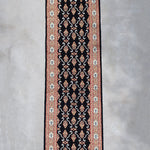 手織りのパキスタン絨毯廊下敷き黒色