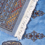 パキスタン絨毯 青 ペルシャ