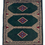 緑色の古典的パキスタン絨毯
