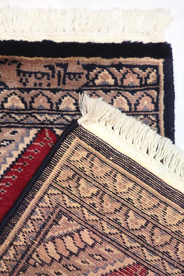 パキスタン絨毯(29cm x 66cm)赤色 レッド ウール【絨毯専門店】