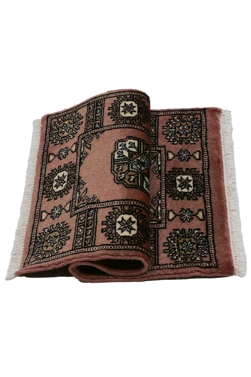 パキスタン絨毯(48x75cm)ピンク 玄関マットサイズ【ラグ専門店 