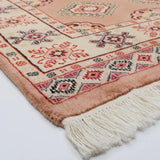 パキスタン手織り絨毯 幾何学フラワー柄