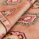 パキスタンラグ 花のような幾何学模様 ウール