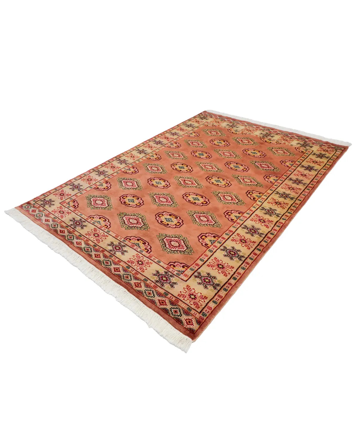 ウール手織りラグ パキスタン ラホール 花模様