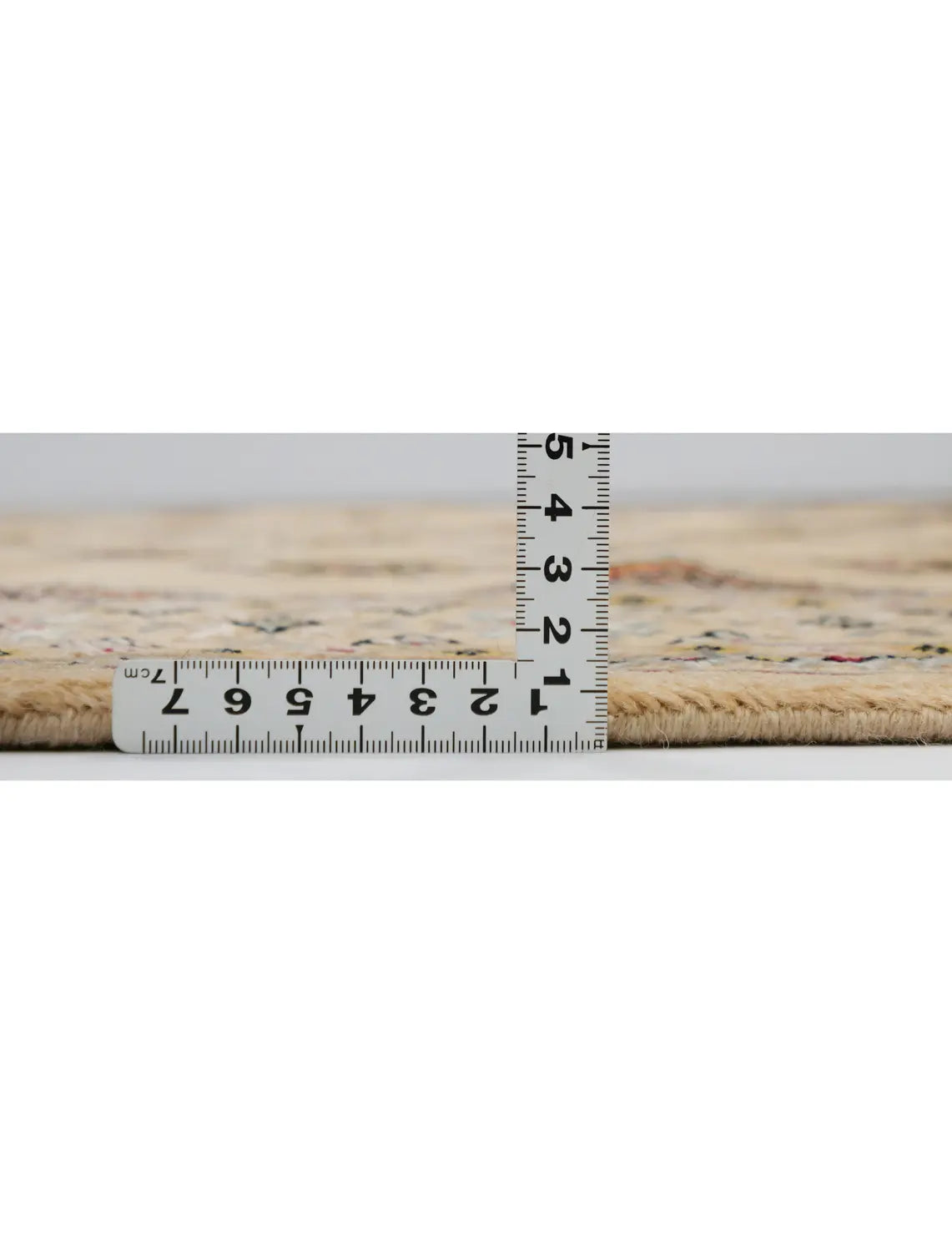 ウールラグ パキスタン産 ベージュ 幾何学デザイン