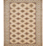 パキスタン絨毯 ラホール産 ウール 手織り ベージュ 幾何学模様