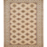 パキスタン絨毯 ラホール産 ウール 手織り ベージュ 幾何学模様