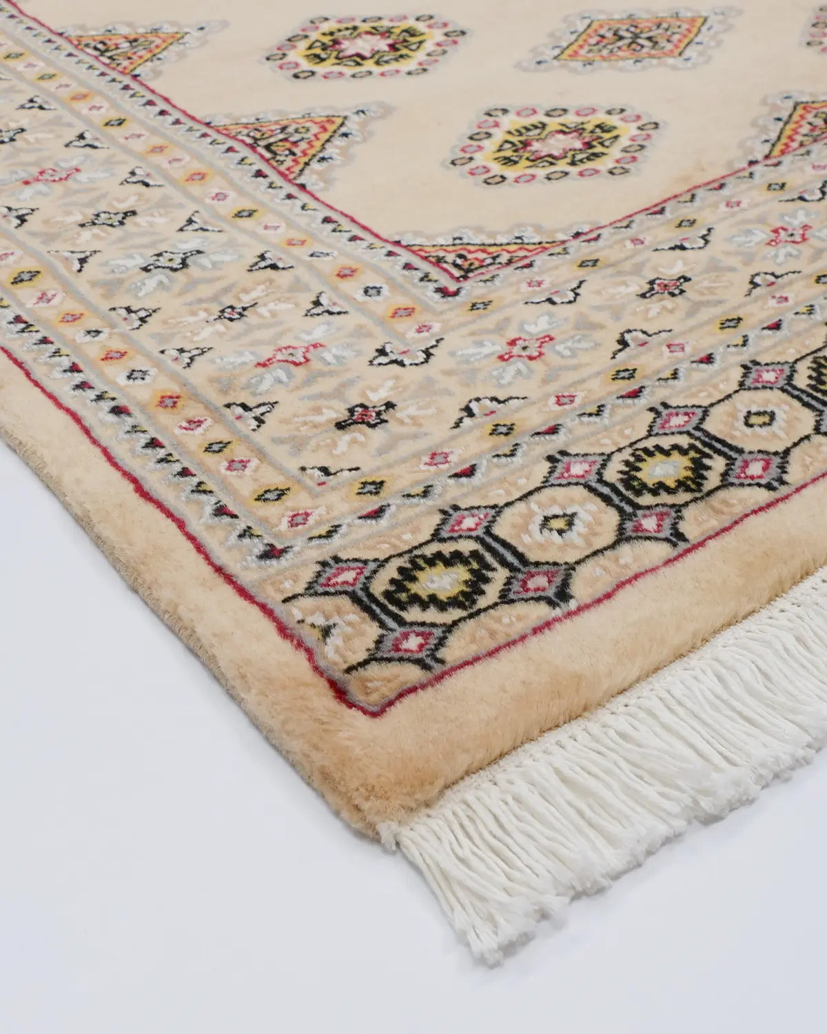 パキスタン手織り絨毯 ウール素材 ベージュカラー リビング用