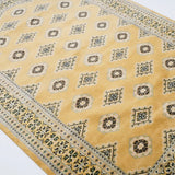 パキスタン絨毯 黄色 ウール 幾何学模様 リビング用