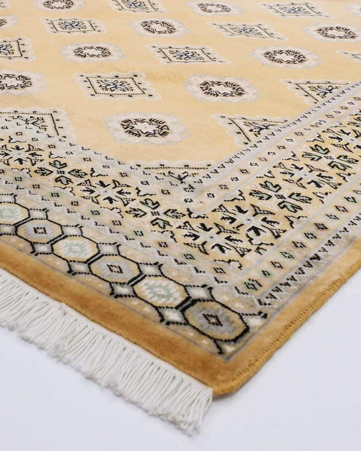 ラホール産 パキスタン絨毯 手織りウール ナチュラルカラー