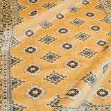 パキスタンラグ ラホール ウール 黄色 幾何学模様