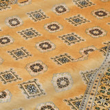 落ち着いた黄色のパキスタン絨毯 ウール 手織り