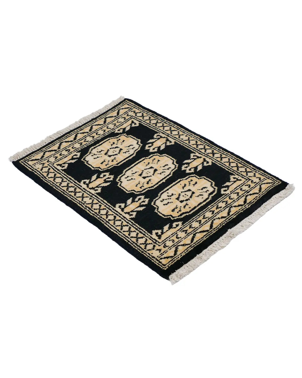 象の足跡モチーフのボハラ柄 パキスタン絨毯 ラホール産