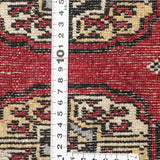 パキスタン絨毯 赤 玄関マット ミニサイズ