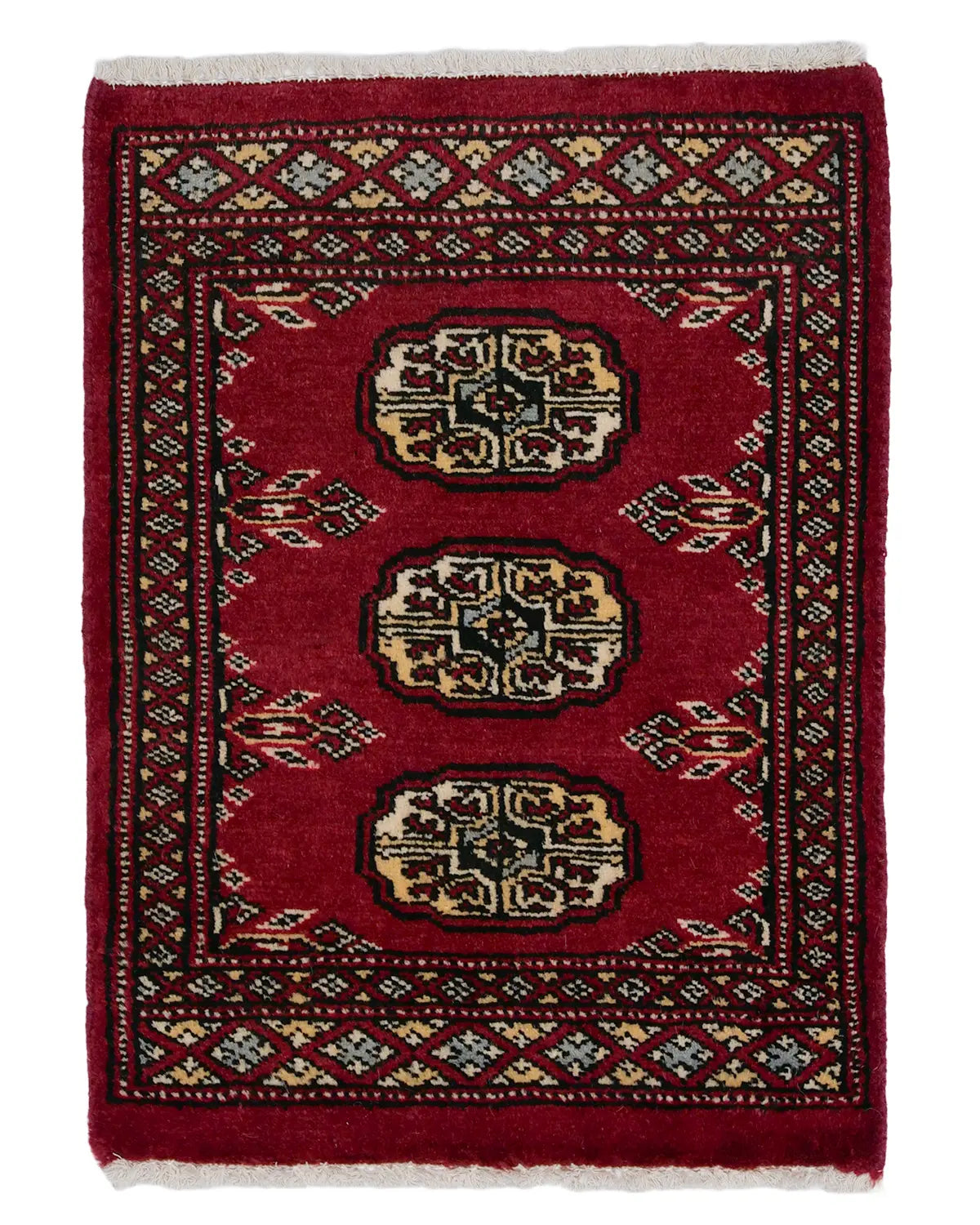 パキスタン絨毯 赤 玄関マット ミニサイズ