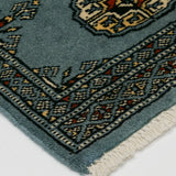 パキスタンラグ ラホール産 青色 ボハラ柄 象の足跡文様 玄関マット