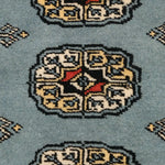 パキスタン絨毯 青系 ブルー ボハラ柄 象の足跡モチーフ 小型ラグ