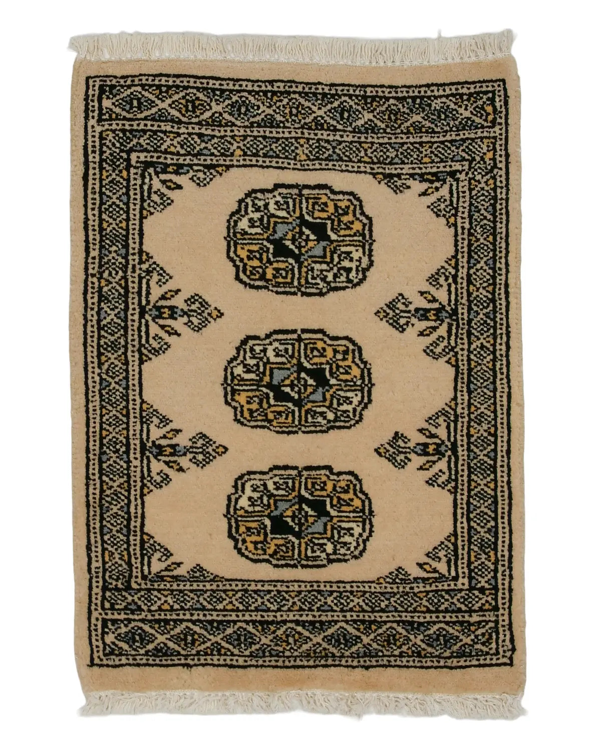 パキスタン絨毯 玄関マット ベージュ