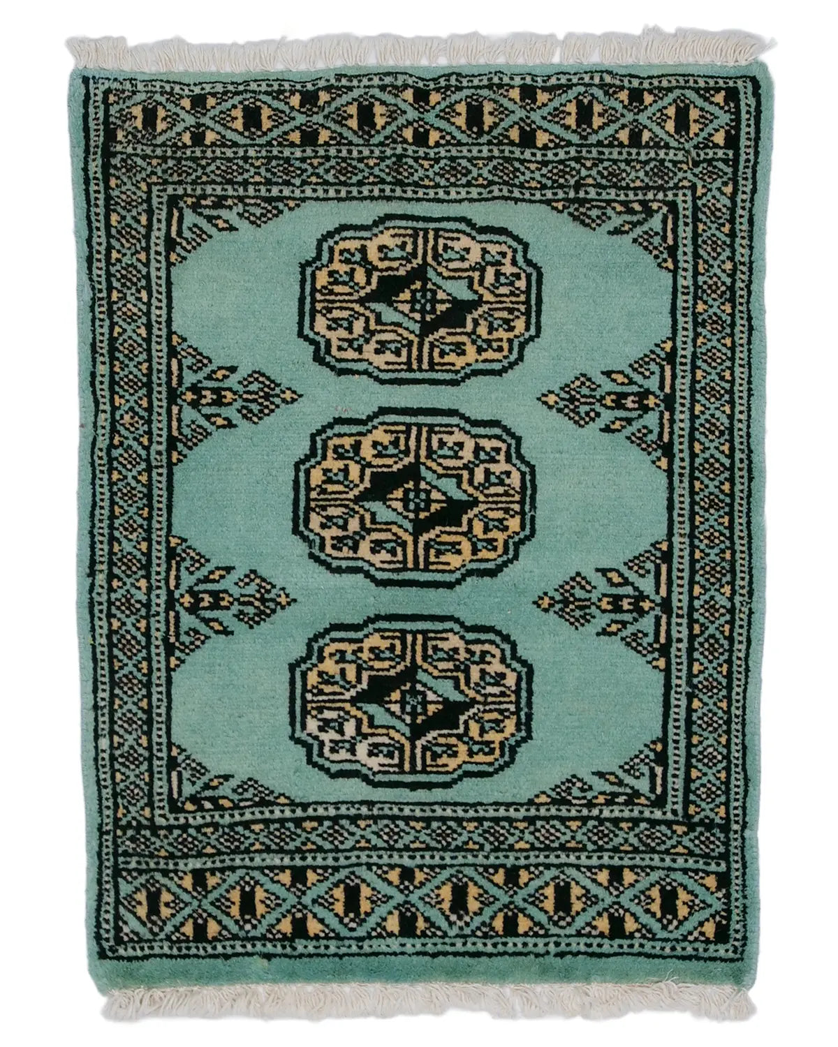 パキスタン絨毯 ミントグリーン ミニ ボハラ