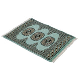 パキスタン絨毯 ミントグリーン ミニ ボハラ