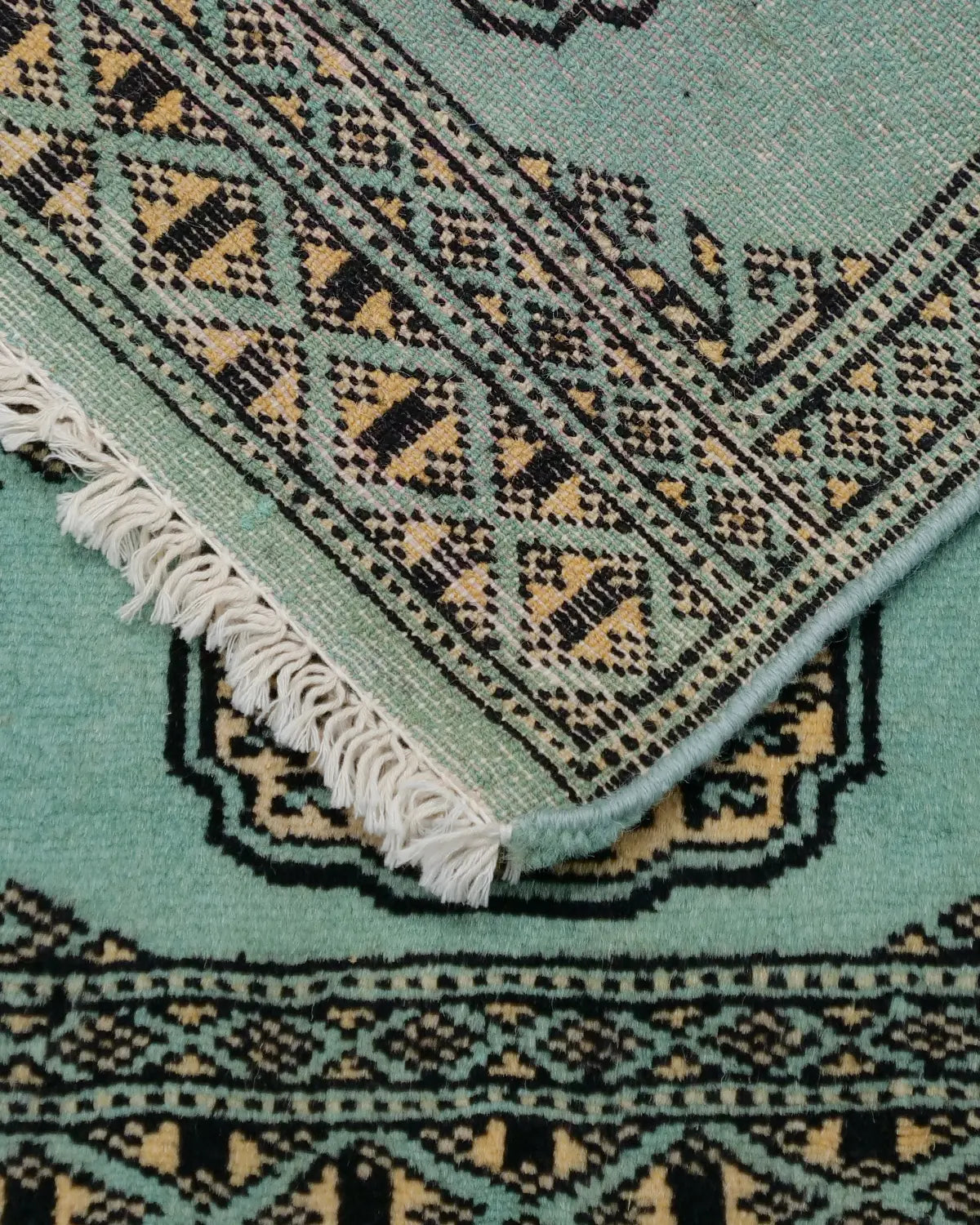 パキスタン絨毯 ミントグリーン ミニ ボハラ