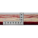 ラホール産パキスタン絨毯 ウール素材 赤系クラシックラグの厚み