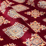 幾何学模様が連続するラホール産パキスタン絨毯 ウールラグ