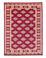 パキスタン絨毯 145×200cm 赤 リビング 手織り｜SATHI RUGS
