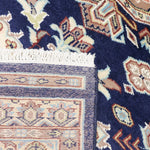 Wool handwoven carpet from Lahore in sophisticated navy tones