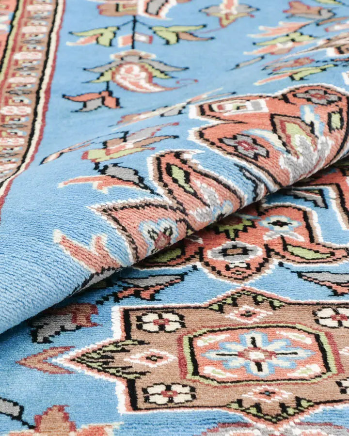 パキスタンラグ 約124cm x 80cm パキスタンラグ 約124cm x 80cm パキスタン絨毯 124×184cm 青 リビング