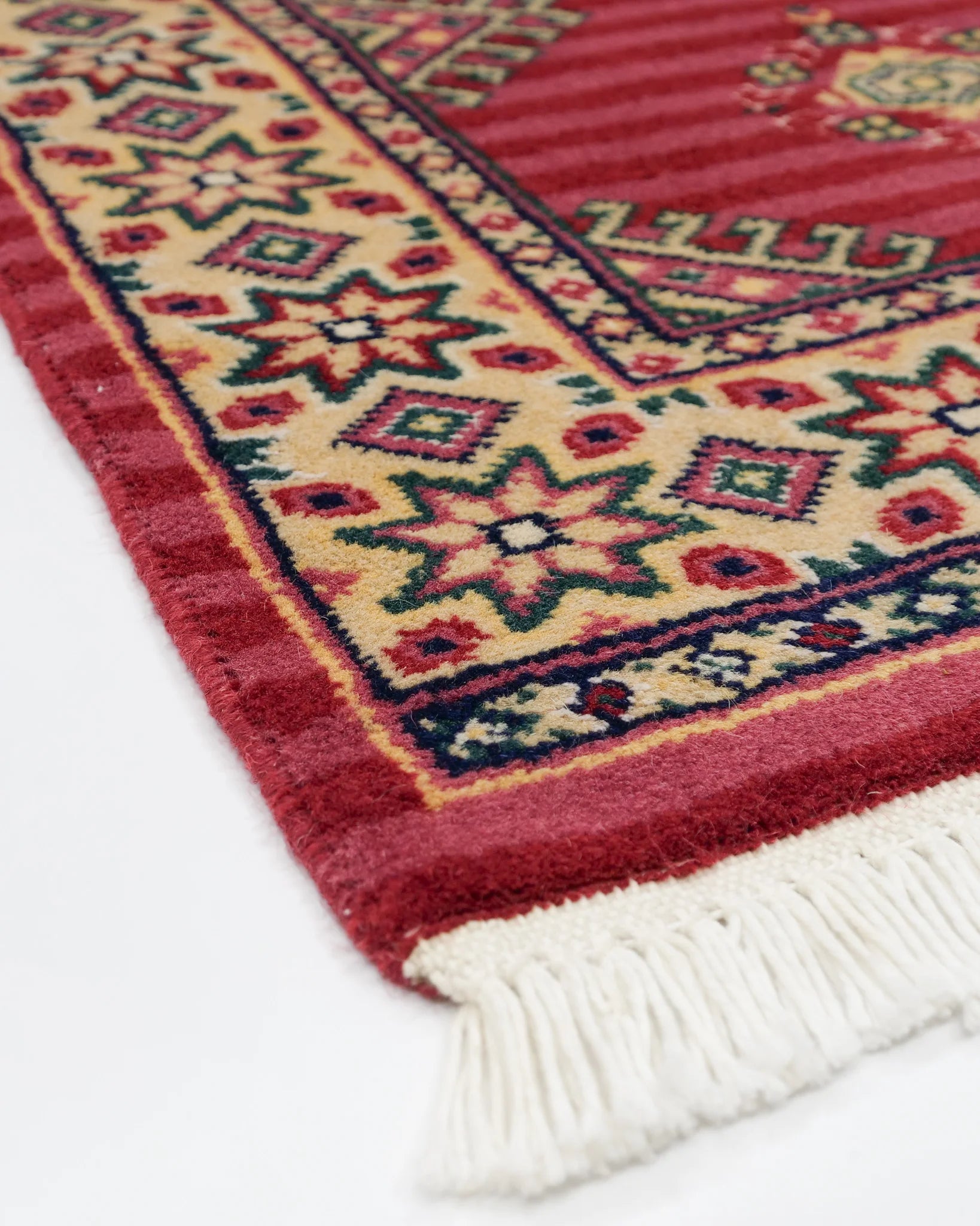 パキスタン絨毯 64×95cm 赤 玄関マット 手織り｜SATHI RUGS
