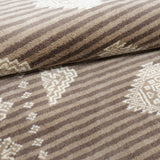 ラホール産 パキスタン絨毯 61x94cm ジャルダール柄 ウール製 手織りラグ 茶系 ストライプ入り モダンなデザイン