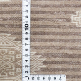 ラホール産 パキスタン絨毯 61x94cm ジャルダール柄 ウール製 手織りラグ 茶系 ストライプ入り モダンなデザイン