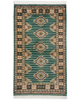 パキスタン絨毯 72×115cm｜ウール・幾何学模様×ストライプ モダン ラグ 手織り 玄関マット