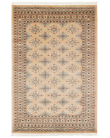 パキスタン絨毯 142×210cm 白 リビング 手織り｜SATHI RUGS