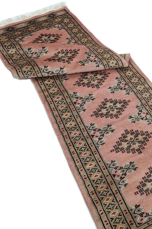 【新作入荷低価】廊下敷きパキスタン手織り絨毯　ランナー サイズ:200×64cm ラグ・カーペット