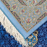 ブルー基調のペルシャ絨毯の詳細