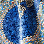 ブルー基調のペルシャ絨毯の光沢