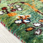 玄関マット 緑 ギャッベ ペルシャ絨毯