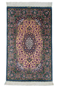 ペルシャ絨毯 クム産 レザヴィ工房 シルク 約78×124cm