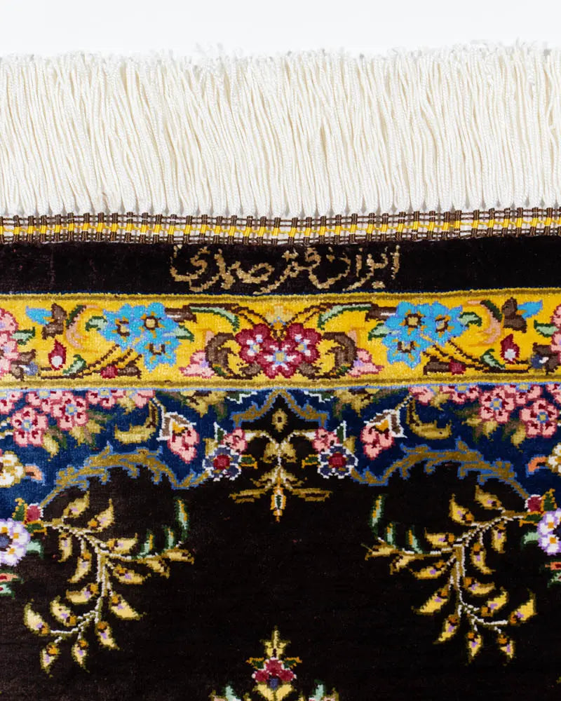 ペルシャ絨毯 クム産 サマディ工房 シルク 約60cm x 88cm|SATHI RUGS ペルシャ絨毯 クム産 サマディ工房 シルク 約60cm x 88cm|SATHI RUGS