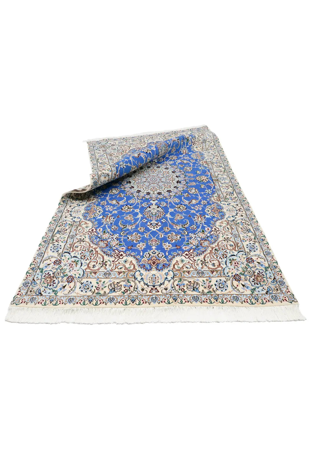 ナイン産 ペルシャ絨毯(150x245cm)リビング 青【絨毯専門店】 – SATHI RUGS