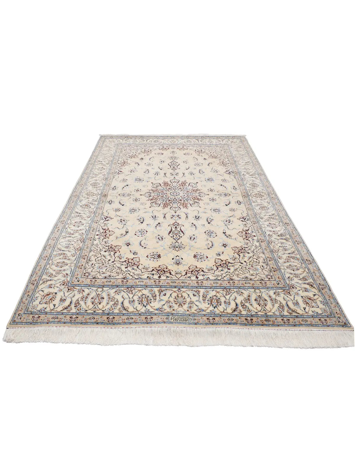 ペルシャ絨毯 ナイン産 ハビビアン工房 ウール 160×240cm アイボリー ペルシャ絨毯 ナイン産 ハビビアン工房 ウール 160×240cm アイボリー