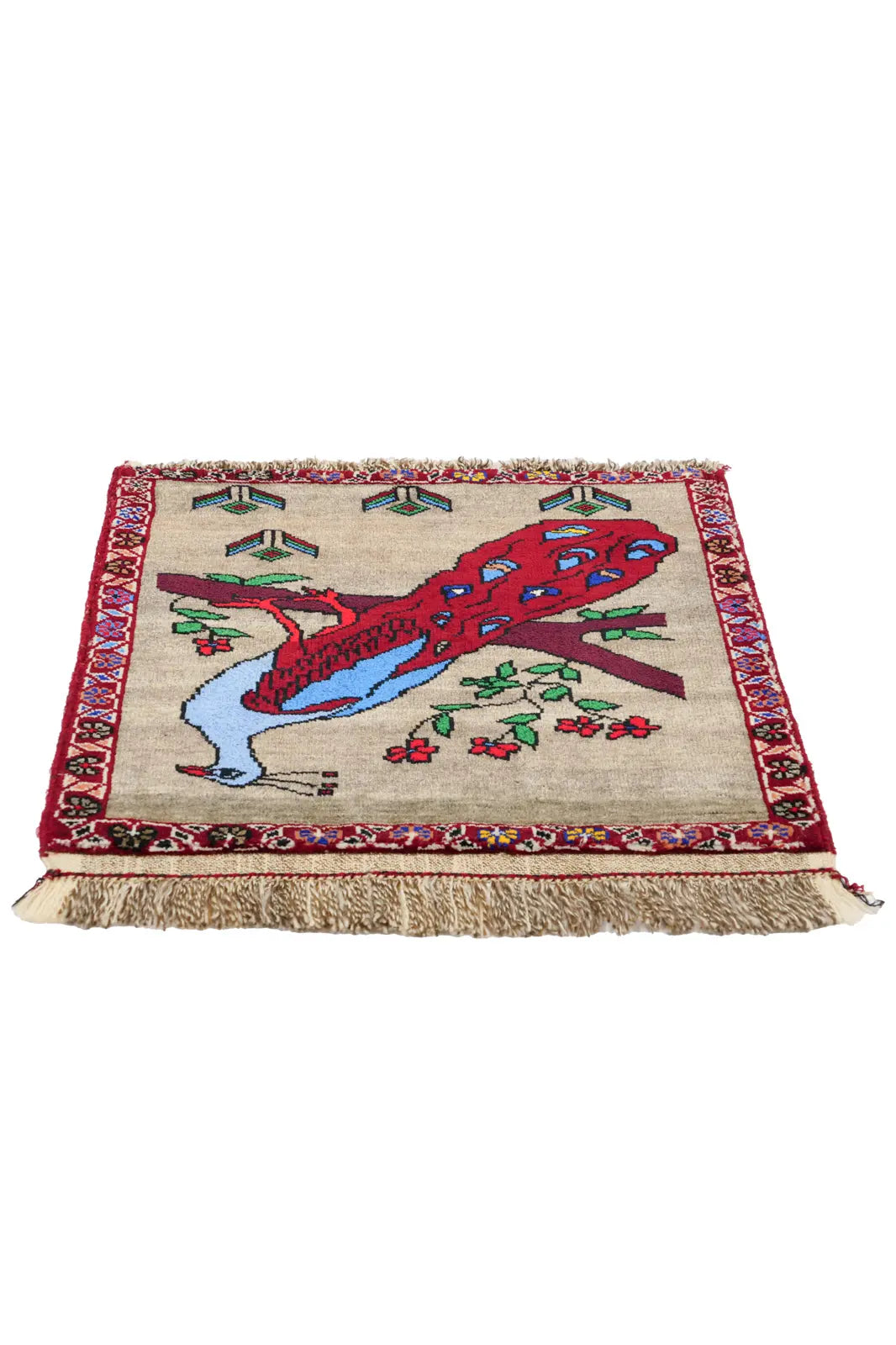 ペルシャ絨毯 ヤラメ ウール 55×60cm 茶 玄関マット 手織り｜SATHI RUGS