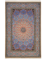 ペルシャ絨毯 イスファハン産 ダバリ工房 ウール 160×245cm 青