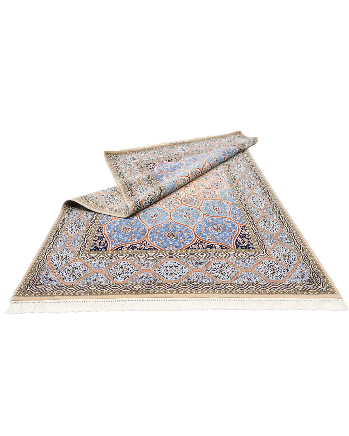 ペルシャ絨毯 イスファハン産 ダバリ工房 ウール&シルク 約160cm x ペルシャ絨毯 イスファハン産 ダバリ工房 ウール&シルク 約160cm x