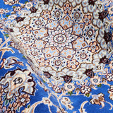 ペルシャ絨毯 ナイン ウール 白&青