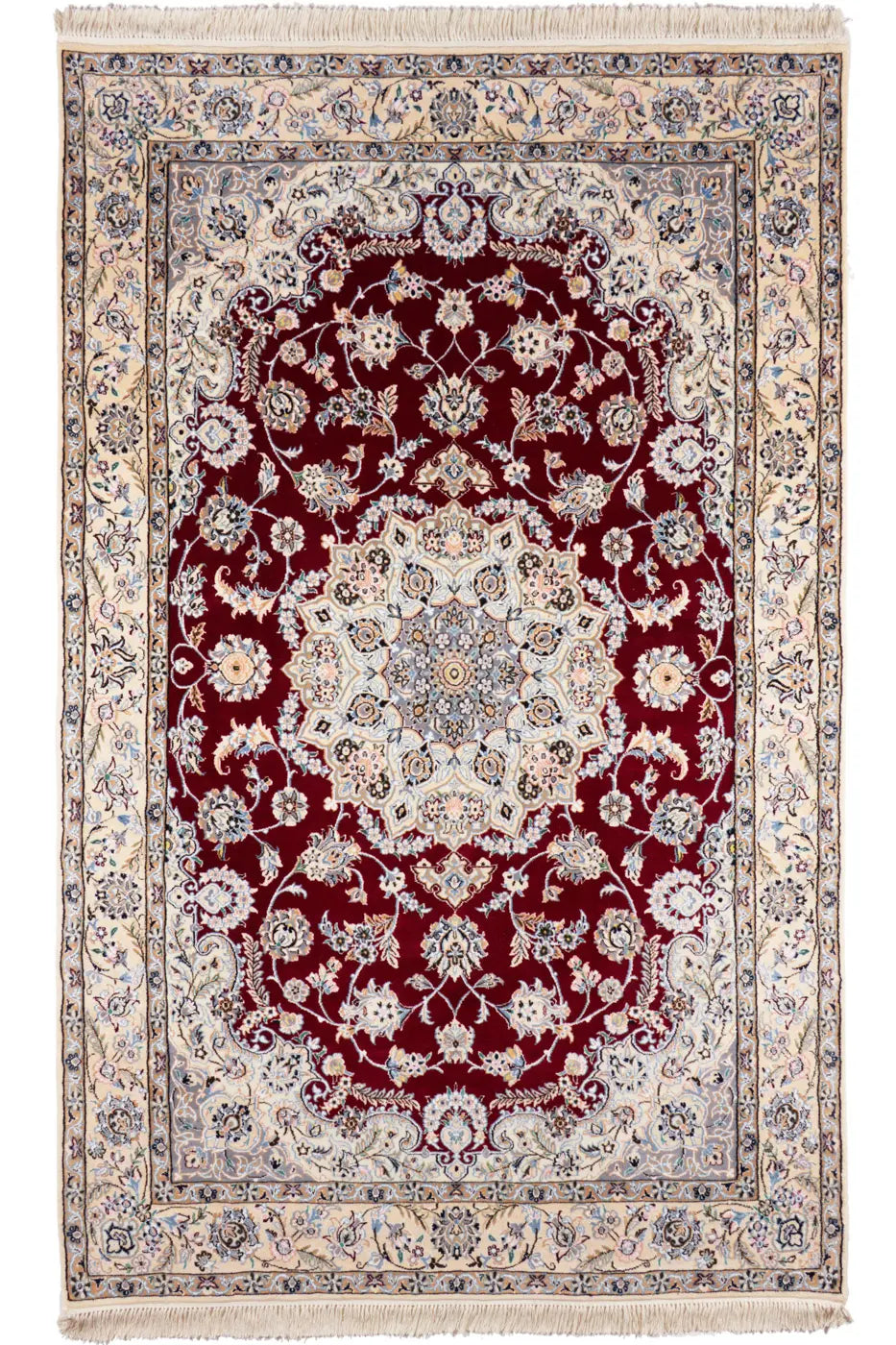 ペルシャ絨毯　ナイン産　ウール　約155cm x 255cm